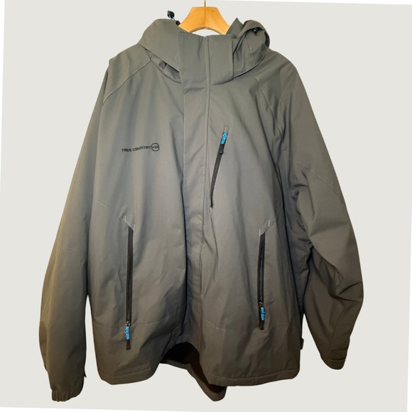 Free Country Other - Free Country Mens 3XL Gray Hooded Softshell Fleece Lined Winter Jacket Coat